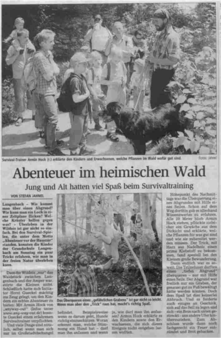 Freisinger Tagblatt zum Familienabenteuertag 17.6.2003